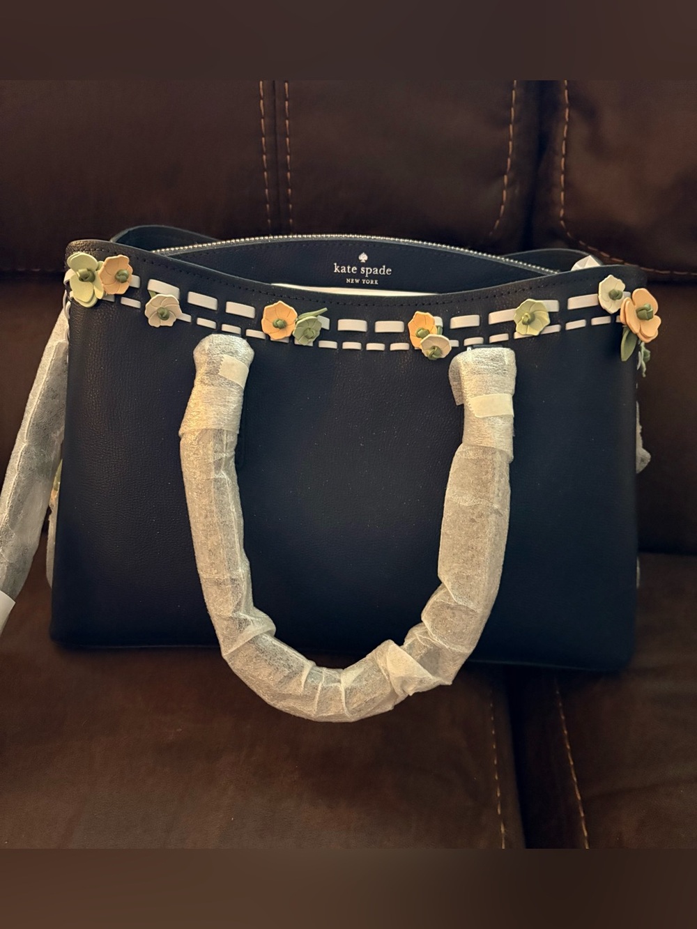 NWT Kate Spade Thompson Street Floral Satchel Bag in Parisian Navy